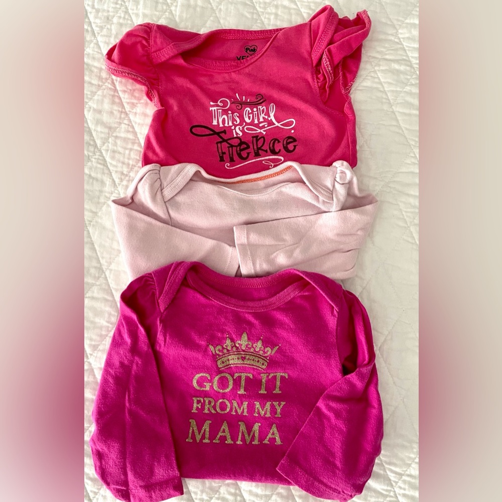 3 Pack 6-9 Month Onesies Misc Brands